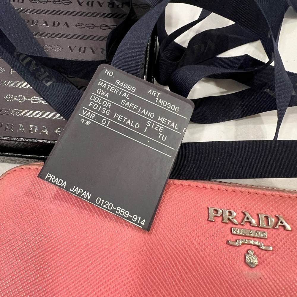 Prada Large Saffiano Leather Zip-Around Wallet | Petal Pink - Picture 12 of 14